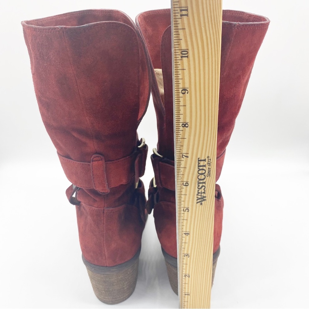 Donald J Pliner~Leather Dark Red Marl Western MIDI or Cuffed Boot 8.5 - Picture 5 of 8